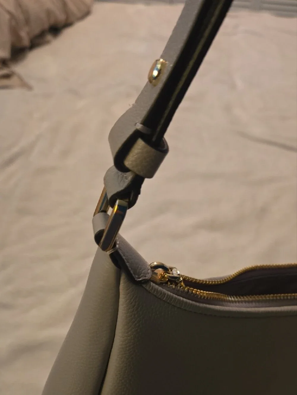 Kate Spade Woven Leather Shoulder Bag in Light Gray - Designer Style